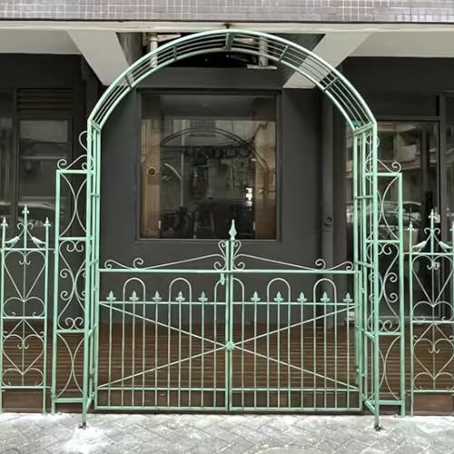 Green Extra Large Arch, Metal Pergola Arbor with Gate, Garden Arch Trellis for Outdoor Terrace Hotel Party Decoration Lawn Balcony, Etc (Size : 300cm/118.1in)