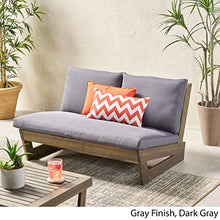 GDFStudio Noble House Sherwood Outdoor Acacia Wood Loveseat in Gray and Dark Gray