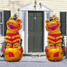 Inflatable Lion Chinese New Year Inflatables Chinese Lunar New Year Blow Up Decor for Spring Festival Yard Porch Lawn Decor(4M)