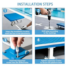 AiODiO Pool Diving Platform, Swimming Pool Diving Board,Stainless Steel Non-Slip Board for Heavy Duty Training and Competition, Inclined at 15°, Load Capacity 250kg/550lbs