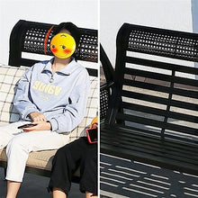 Garden Swing Chair Outdoor Patio Garden Balcony Outdoor Swing Chair Cast Aluminum Alloy Lazy Recliner Rocking Chair for 2 3 Person with Light Porc Swings