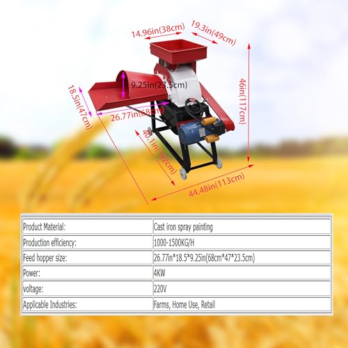 Banfluxion 220V Integrated Grass Cutting and Crop Crushing Machine Red