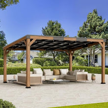 Modern Shade Wood Grill Gazebo 12' x 16' with Sloped Galvanized Steel Roof