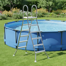 AIBOTY 53" Above Ground Pool Ladder, A-Frame 135CM 4 Step Stainless Steel Swimming Pool Steps, Non-Slip Wide Steps Sturdy Heavy Duty Support Frame,63 in