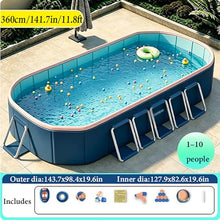 AErosx Non-Inflatable Foldable Swimming Pool for Kids Adults, Extra Large Stable Collapsible Pool Hard Plastic, Portable Folding Kids Dogs Pool for Family Backyard Garden Outdoor(3.6m/141.7in/11.8ft)