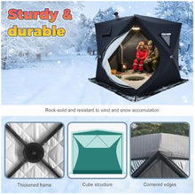 VUNHEX Portable Outdoor Sauna Tent for 3-5 People, Home Backyard Sauna Spa Tent with Smoke Vent, 3-Layer Thermal 210d Oxford Fabric Insulated Sweat Sauna Room for Outdoor Camping & Snow Fish-Ing(B)