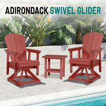 PLUUV Adirondack Swivel Glider Chair, 360° Swivel & Smooth Glide, Red