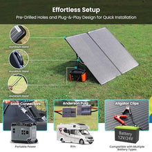 PowerECO 200W Portable Solar Panel Kit with 20A Waterproof PWM Controller, Foldable and Lightweight for RV, Camping, Boats, and Off-Grid Systems