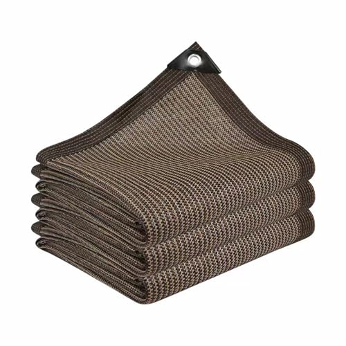 60x60 ft Brown Shade Cloth, Durable Mesh Tarp with Grommets for Garden, Frost-Resistant Canopy for Pergolas, Greenhouses, Plant Growing, Chicken Coop