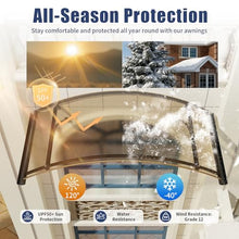 Awning for Door Entrance,48x63 Inch Round Arch Door Awning Canopy with Aluminum Brackets & Polycarbonate Cover, UV, Rain & Snow Protection for Window, Porch, Patio, Deck