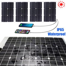 ZGHQHCDRH 100W Monocrystalline Solar Panel Kit with Lightweight Inverter for RV, Camping, and Boat(Black,100W)