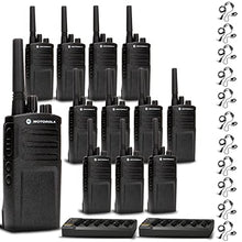 Motorola Solutions 2 x 6 Bank Charger with 12 x RMV2080 On-Site 2-Way Business Radio and 12 x HKLN4604 PTT Earpiece Black