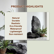 Faux Landscape Rock, Black Marble Vein Decorative Fake Rocks