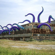 Giant Purple Inflatable Octopus Tentacle,Blow Up Outdoor Halloween Yard Decoration Inflatable Octopus Arm with Built-in Air Blower & Building Window Roof Advertising Decor (Purple-Model3, 10ftH)