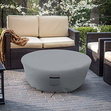 Covers & all Outdoor Round Fire Pit Cover, Heavy Duty 18 Oz Waterproof UV & Weather Resistant for Patio Lawn Garden Backyard Outside, Air Vents & Drawstrings (80"Diameter x 24"H, Grey)