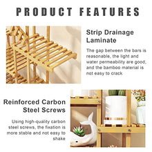 ZJDYDY Plant Stand, Bamboo Windmill Multi-Layer Flower Shelf Ladder, Storage Organizer Display Plant Rack, for Balcony Patio Garden Corner Living Room Study/Double/6 Tier
