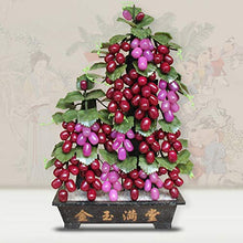 Artificial Bonsai Tree Jade Bonsai Gem Decoration Grape Decoration Office Home Creative Bedroom Handicraft Decoration Chinese Style Bonsai Ornaments Fake Bonsai Tree