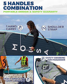 Mousa Extra Wide Inflatable Stand Up Paddle Board Gray-Blue