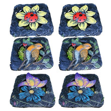 Elitix Stepping Stone Square Stepping Outdoor Stones Set for Yard, Gardening Step Decking Stones 3 Pack 6 Pack, Stone Gifts for Grandma Yard with Birds Butterfly Pattern(Color:Black,Size:6 pcs)
