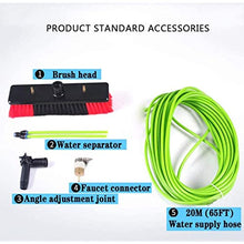 Telescopic Window Cleaner Water Wash Brush Kit(5m-12m) Window and Solar Panel Cleaning System W/Brush Telescopic Pole Windows Cleaning Washing Tool 30/50cm Brush Head