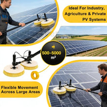 Solar Panel Cleaning Brush with Pole,Battery Powered Outdoor Solar Panel Cleaning Kit,25.5in Dual Head Water Fed Brush,Aluminum Telescopic Cleaner for Bird Droppings,Dust&Large PV Systems 7.5m/24ft