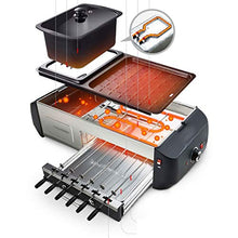AFPSDLFJDLS Multifunctional Electric Griddle Hot Pot Amp; Barbecue Grill All in Machine Household Elecitrc BBQ Furnace
