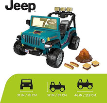Power Wheels Camping Jeep Wrangler Ride-On Toy with Pretend Food & Lights, Multi