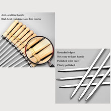 NYTFHMS Reusable Skewers Grilling, Family Flat Skewer Sticks, Stainless Steel with Wooden Handle, Anti-Slip and Wear-Resistant, BBQ Accessories,Size_name-200