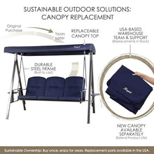 Kozyard Herbert Deluxe 3-Seat Patio Porch Swing Chair with Stand