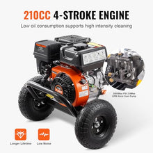 VEVOR Gas Pressure Washer, 3500 PSI 2.6 GPM, Gas Powered Pressure Washer with Aluminum Pump, Spray Gun and Extension Wand, 5 Nozzle Set, for Cars, Fences, Homes, Driveways, Patios Furniture Horizontal