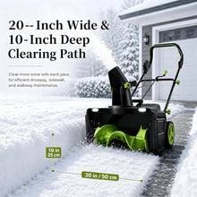 QIUNAOZI Battery Snow Blower, Snow Throwing Distance 7.6m Front, 4.5m Side