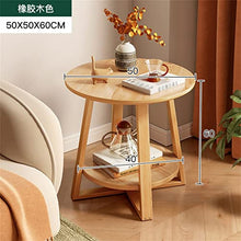 NRFJFOP Small Round Sofa Side Table Wooden Bedroom Mini Bedside Rack Balcony Coffee