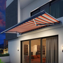 Patio Awning Retractable, Motorized Electric Sun Shade Awning with LED Light, Remote Control, Waterproof UV/Heat Resistant, Deck Canopy Balcony Sunsetter, Commercial Grade,20x10FT