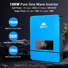 SUNGOLDPOWER 10000W 48V Solar Inverter, Split Phase Built-in 2 MPPTs, Max 200A Battery Charging, AC Input/Output 120V/240V(settable),Pure Sine Wave Inverter(BMS COMM) UL1741 SPH10048P