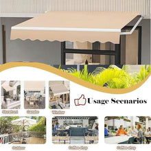 WZUOPG Manual Retractable Awning Door Window Awning Shelter Outdoor Canopy Home Deck Canopy with Manual Crank Handle（Frame Included ）