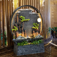 GLigeT Outdoor Water Fountain Courtyard Entrance Garden Decoration, Corner Landscape, Creative Large Rockery Landscape Water Curtain Wall Water Waterfall Outdoor Fountain
