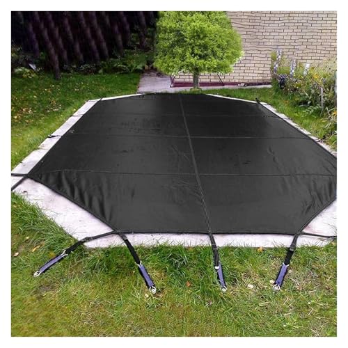 WAHHWF 10 9.5 8.5 7.5 6.5 5.5 4.5 3.5 2.6 m Winter Pool Cover Round Black, Large Heavy Duty Mesh PP Swimming Pool Safety Covers for Inground Pools, Custom Size, Hardware Installation(32.5ft/9.9m)