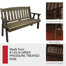 Amish Casual Outdoor Heavy Duty 800 LB Mission Pressure Treated Garden Bench(4 Foot, Dark Walnut Stain)
