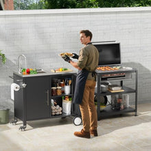 Dancongtea Outdoor Grill Cart with Sink 304 Stainless Steel Table