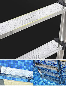 Swimming Pool Ladder 304 Stainless Steel Swimming Pool Handrail Anti-Slip and Anti-Rust for 1-1.3m Pool Need to be Embedded/Silver / 1mm (Silver 1.5MM) (Silver 1.2mm)