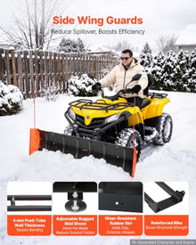 VEVOR Snow Plow Kit 43 in/60 in Width Adjustable Plow Attachment Side Wings