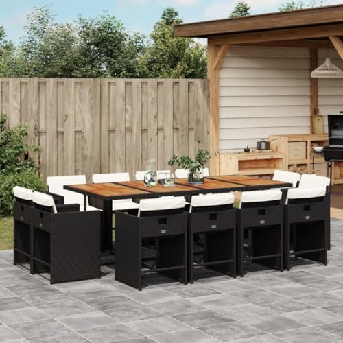 AMBERARD Patio Dining Set Set of 12 Black Furniture Set