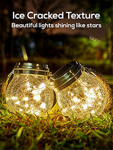 Solar Light Outdoors Waterproof Solar Power Light for Garden Decoration Round/Square Balcony Holiday Lighting (Size : Large ice lamp) (Square)