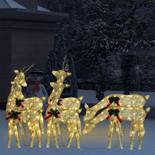 UUGRANDTO Christmas Reindeer Set of 6 Gold Fabric, Steel Medium, Outdoor Indoor Lighted Yard Decor, Warm White LED, Holiday Display