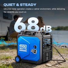 4550-Watt Portable Inverter Generator for Home Use,2.37 Gallon Large Fuel Tank Up to 14 Hours Use, 120V Gas Powered Generator Super Quiet - EPA Compliant-Blue