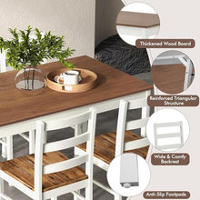 FURUIM2024M Dining Table Dining Table Set for 4 Solid Wood Rectangular Table 4 Chairs 5 Pieces Farmhouse Dinette Set Rubber Wood Legs Rustic Brown Table and Chairs Dining