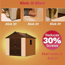 Patiowell 8x8 FT Resin Outdoor Storage Shed with Floor, Beige