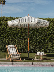 Business & Pleasure Co. Vintage Black Umbrella Base - Perfect for The Patio Table or Pool - Heavy Outdoor Square Metal Stand - Fits Beach, Market, & Patio Umbrellas - 55 lbs