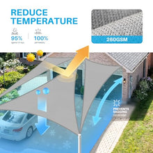 Patio Paradise 32' x 46' x 56.56' Triangle Super Ring Sun Shade Sail Light Gray, Large Shade Canopy Outdoor Heavy Duty Strengthen UV Block Fabric A-Ring Metal Spring Reinforcement - Customized
