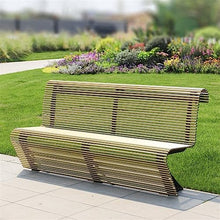 YXIANG56Q Buffet Sideboards Outdoor Park Bench, Leisure Chair with Backrest for 3 People, Modern Metal Round Tube, Gold Color for Dining Room